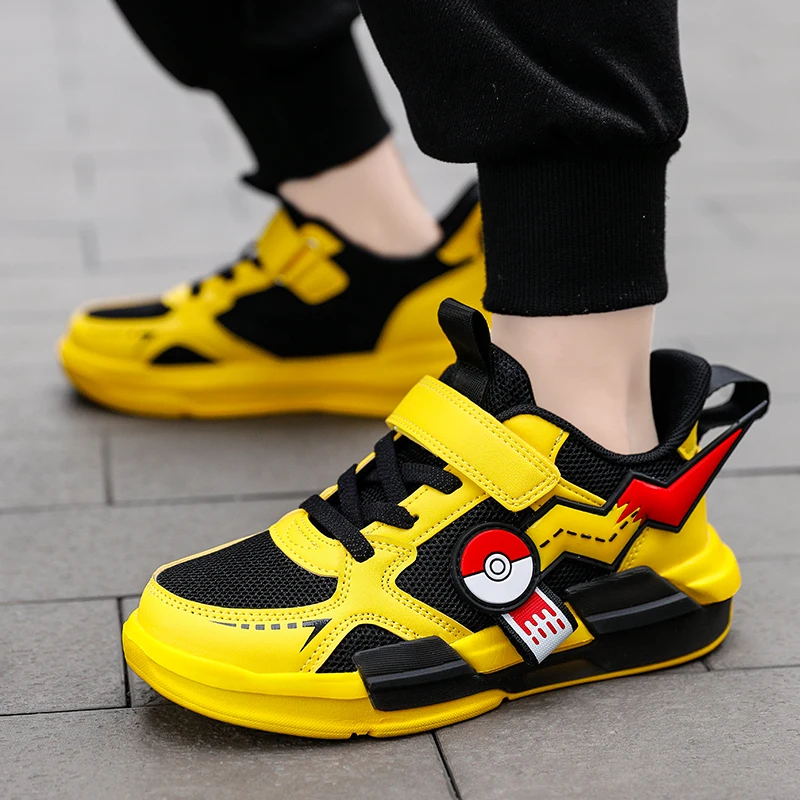 Cartoon Kids Shoes for Boys Mesh Sneakers Children Casual Shoes Sporty Little Boy Running Tenis Yellow School Student Shoes enlarge