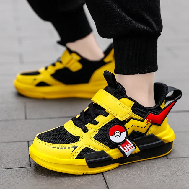 Cartoon Kids Shoes for Boys Mesh Sneakers Children Casual Shoes Sporty Little Boy Running Tenis Yellow School Student Shoes 2