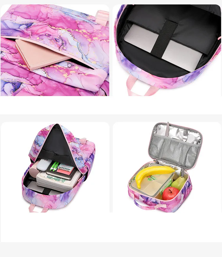 2 шт. школьный рюкзак для мужчин и женщин с отделением обеда