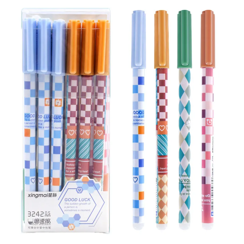 

12PCS/set Erasable Gel Pens kit Kawaii Cute Writing Tool Office School Stationery for girls boys Kids Gifts Black Blue Ink 0.5mm