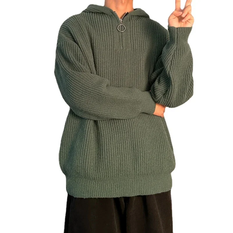 

New Fashion Hooded Sweater Men Autumn Casual Sweatshirt Crew Neck Long Sleeve over Zipper Mens Streetwear Clothes Hoodies