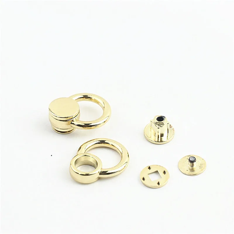 20pcs Metal Bag O Ring Buckles Bag Side Clip Screw Nail Rivet Hook Handbag Strap Connector Clasp DIY Hardware Accessories
