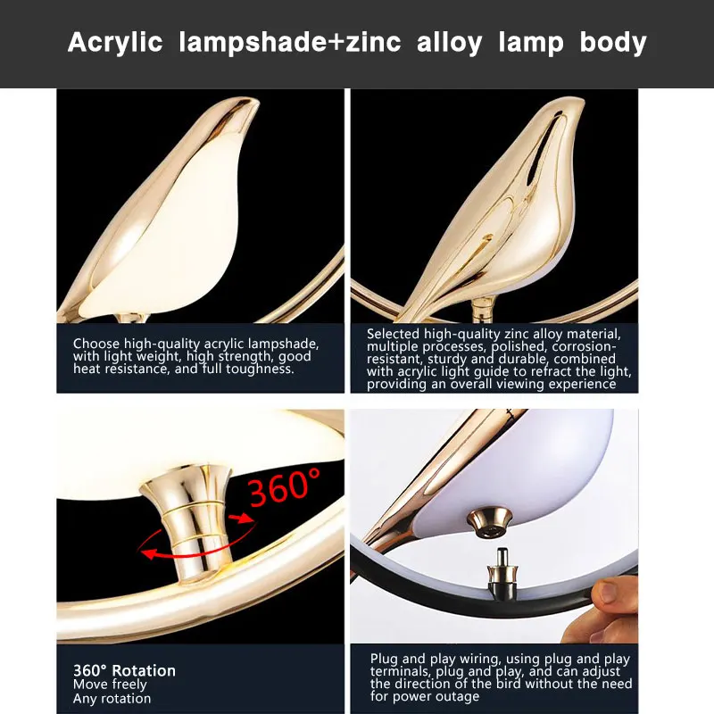 Подвесные лампы в виде птицы питание от шнура прикроватная лампа для спальни