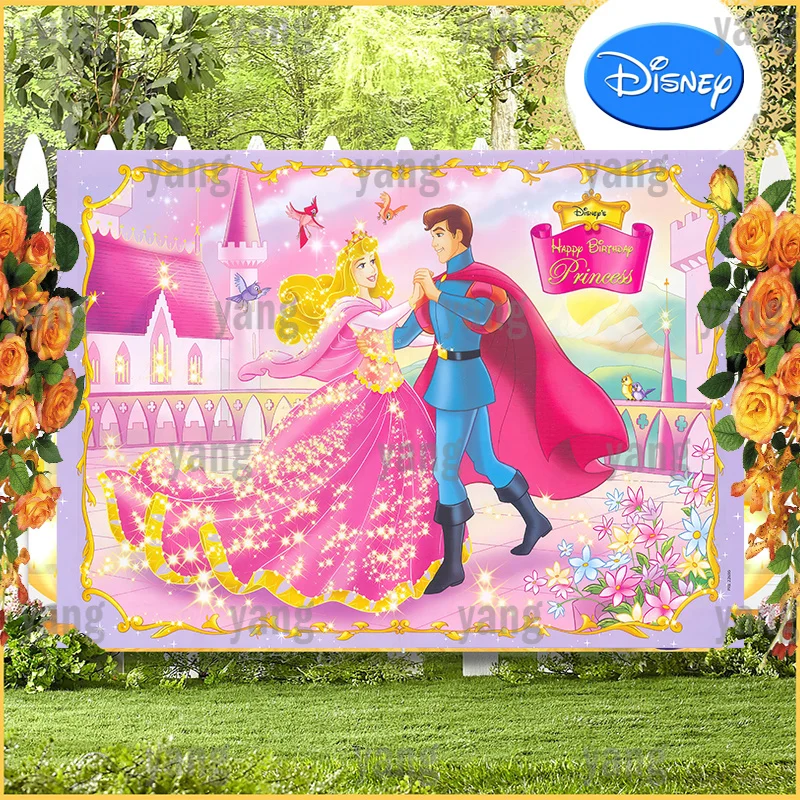 Baby Birthday Colorful Castle Background Party Shower Sleeping Beauty Aurora Romantic Outdoor Disney Wedding Supplies Backdrop