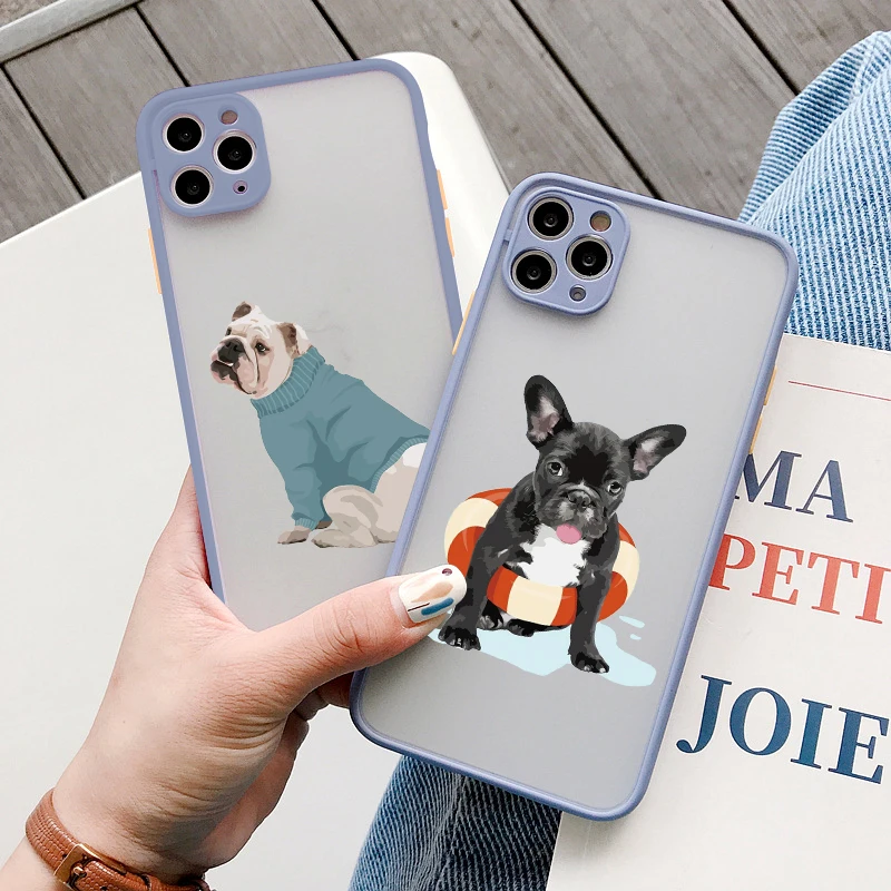 

Funny Cartoon Dog Phone Case for Iphone XS X XR Fashion pet dog Case for Iphone 7 8 Plus SE 2020 13 12 11 14 Pro Max Funda Shell