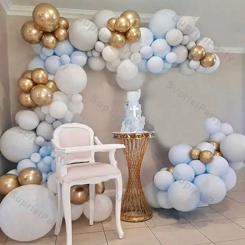 

141pcs Macaron Blue White Balloons Garland Wedding Decoration Doubled Ballon Arch Birthday Party Ballon Globos Baby Shower Decor