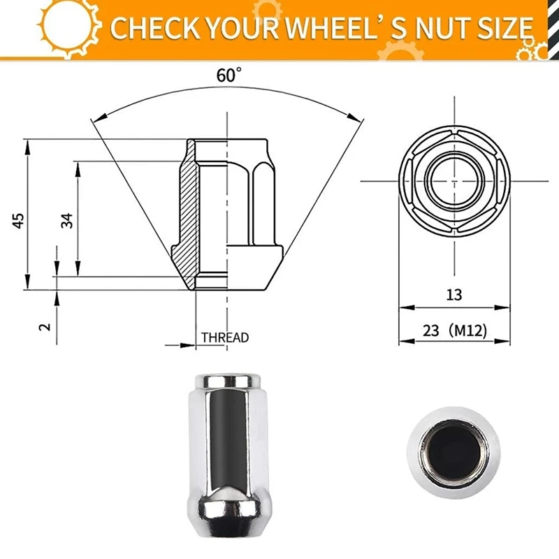 M14X1.5 24 шт. Автомобильная гайка для колеса 45 мм шины автомобильный удлинитель винт