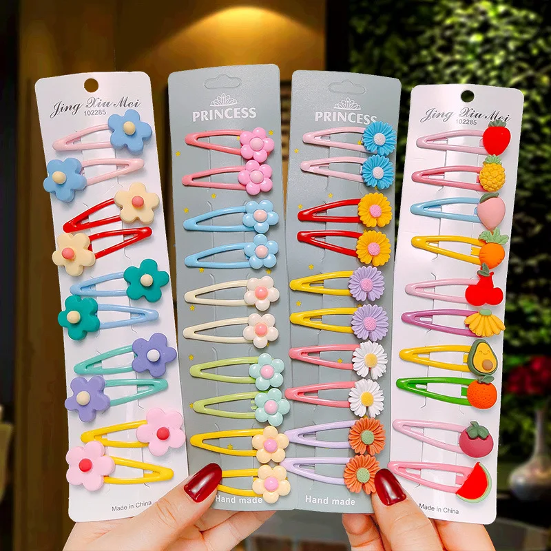 

Children's hairpin female cartoon candy color hair accessories set baby hairpin BB clip Princess hair clip headdress
