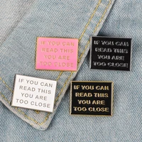 creative alloy brooch square dripping brooch warning sign please do not get close to the brooch alloy denim badge lapel pins