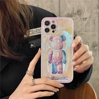 gloomies bear cartoon laser plating phone cases for iphone 13 12 11 pro max xr xs max x 2022 couplefashion anti drop cover