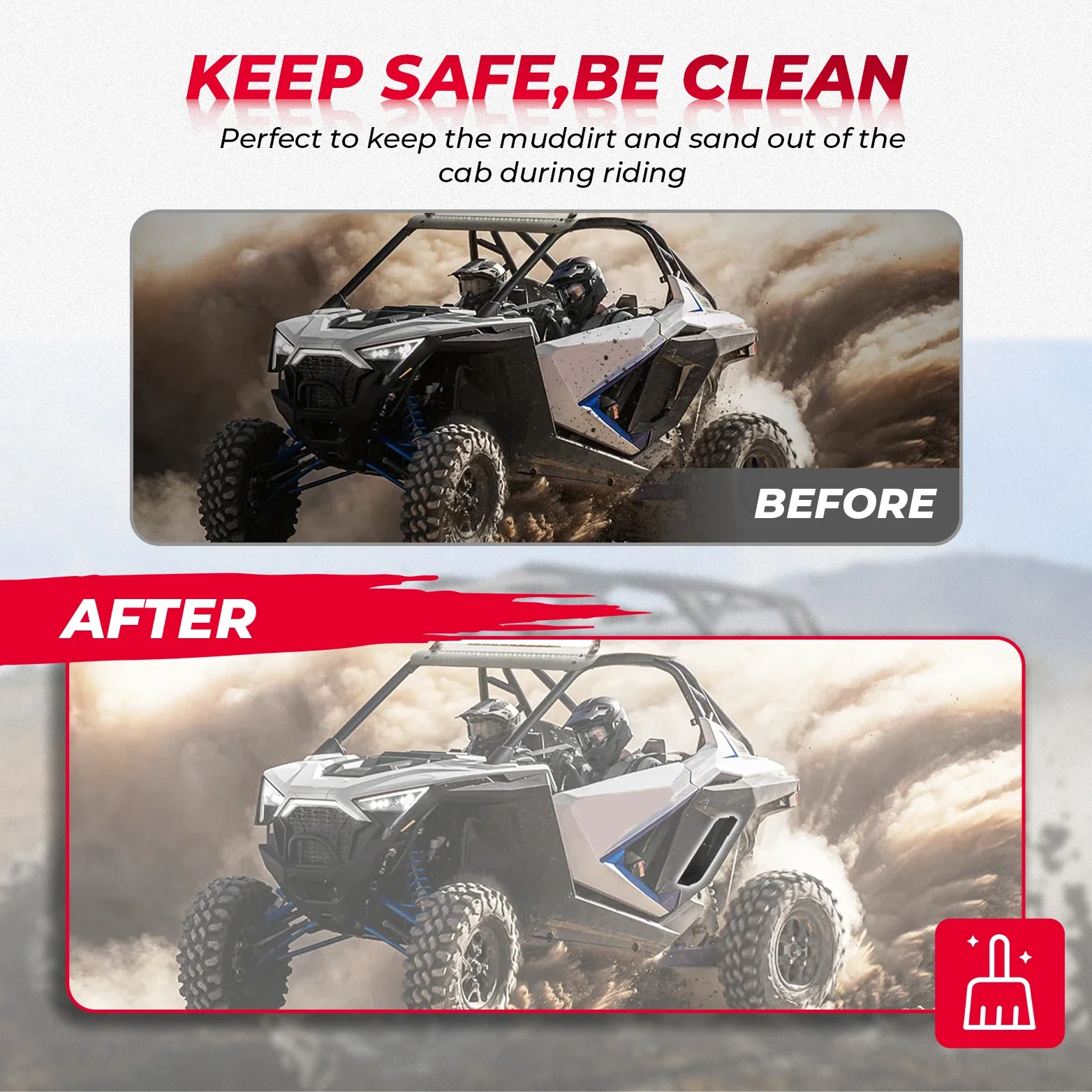 Комплект раструб для крыльев KEMIMOTO UTV металлические широкие сверхмощные