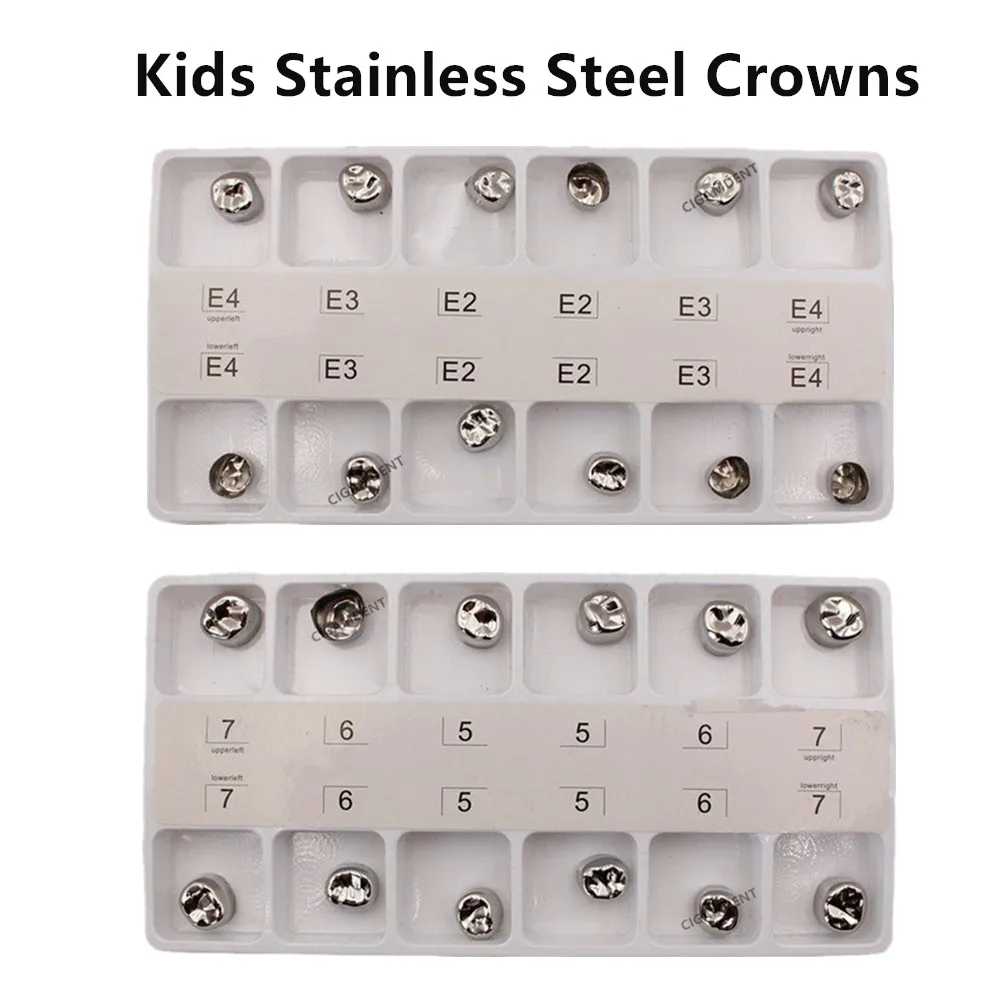 

1Pack Dental Primary Molar Crowns Kids Adult Stainless Steel Preformed Temporary Crowns LL LR UL UR