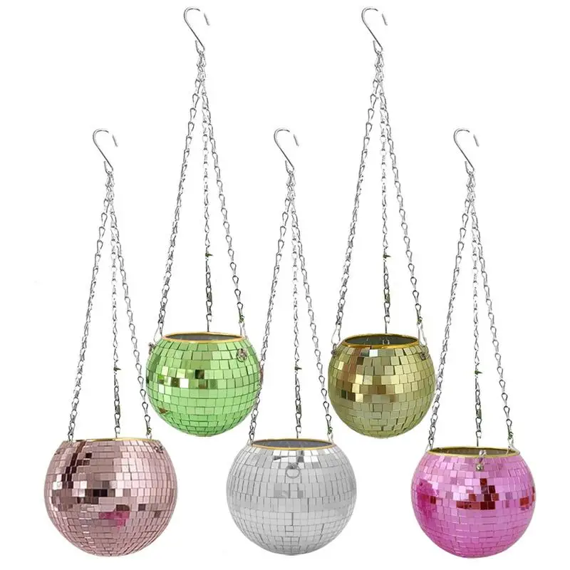 Диско-шар подвесной горшок с цепочкой светоотражающий ретро-зеркальный шар