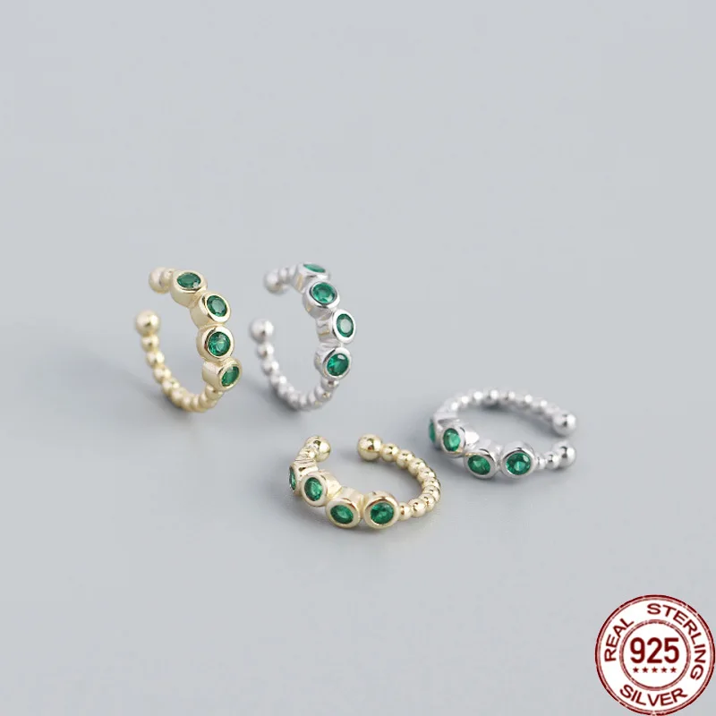 

BABIQU Yhe0307 Trendy Clip Earrings S925 Sterling Silver Ins Geometric Metal Wind No Hole Bone Female Girls Gift Korean Fashion