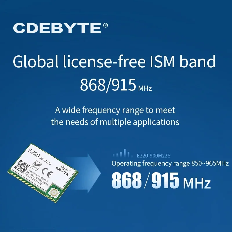 LLCC68 868 МГц 915 Беспроводной модуль SMD LoRa 22 дБм E220-900M22S SPI IPEX Штамп Отверстие Лучшая