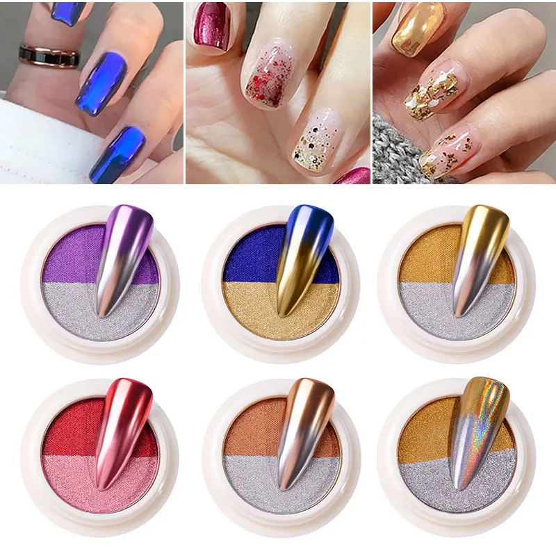 

Mirror Nail Glitter Powder Dust Metallic Metal Effect Nails Art UV Gel Polish Chrome Pigment Nail Art Decorations Manicure