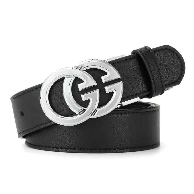 2022 new Full grain leather Brand Belt Fashion Men Top Quality Genuine Luxury Designer Leather Strap Male Metal