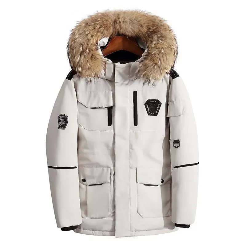 2022New Degree Winter Parkas Jacket Men White Duck Down Parkas Windbreaker Waterproof Hooded Thicken Warm Down Jackets Overcoat