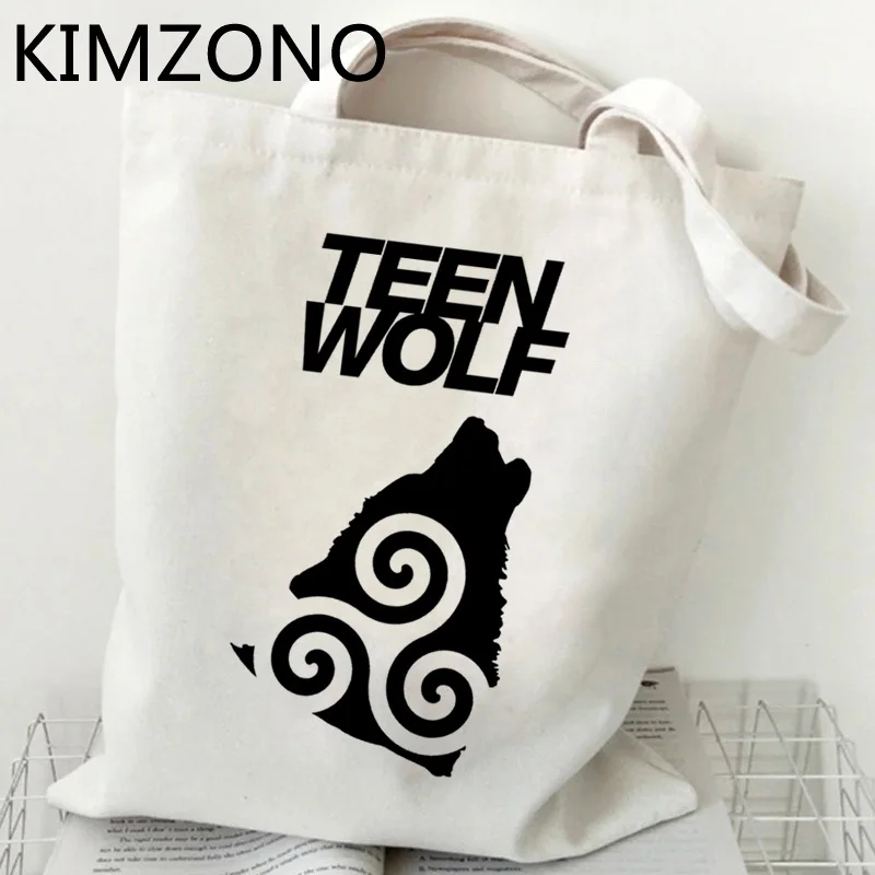 

Сумка для покупок Teen Wolf, Экологичная многоразовая холщовая Джутовая сумка, тканая Складная многоразовая сумка, тканевая сумка