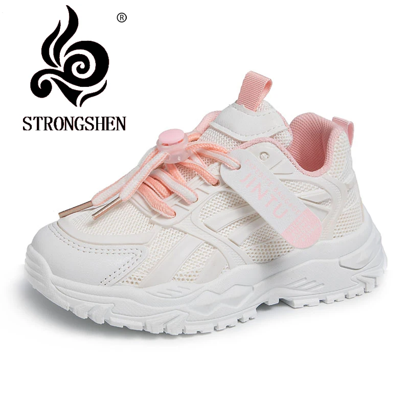 

Children's Shoes STRONGSHEN Spring Casual Sneakers Running Breathable Mesh Non-Slip Wear-Resistant Sole Fashion Kids Sneakers