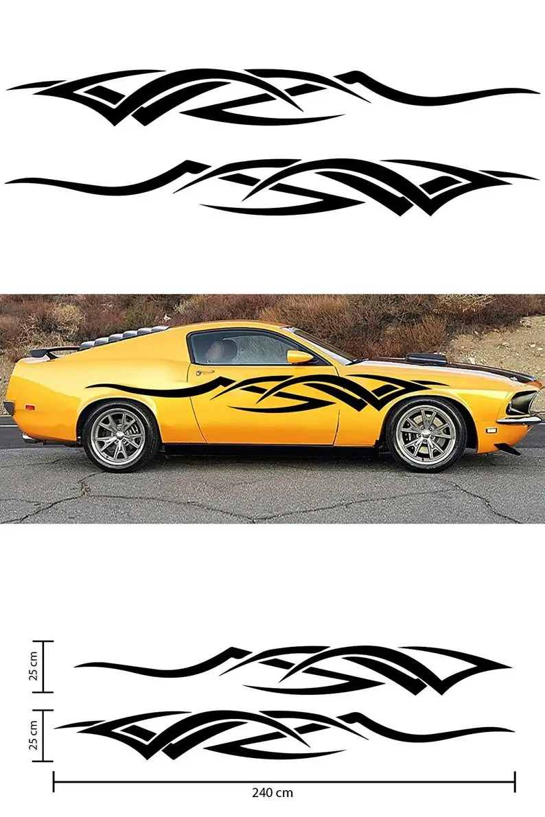 

Car Side Door Sticker - Car Sticker - Car Decal - Tribal Sticker - Flag 240x30cm