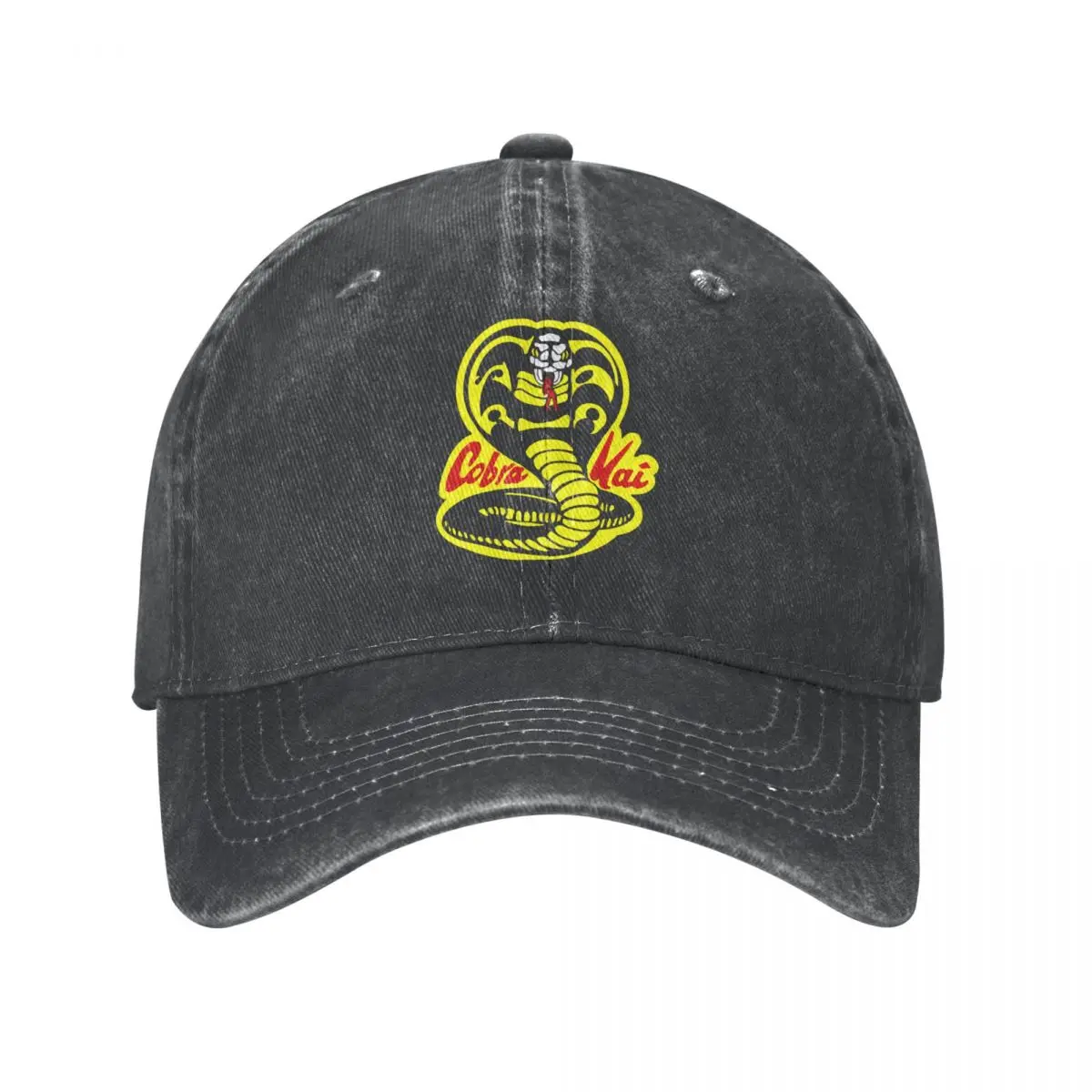 

Cobra Kai The Karate Kid Baseball Caps Distressed Denim Snake Karate Dojo Anime Snapback Hat for Men Women Outdoor Workouts Caps