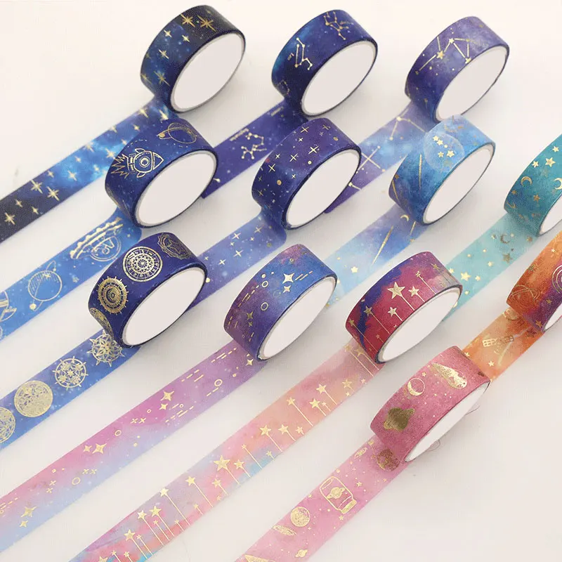 

12Pcs Antique bronzing hand account and paper tape stationery gold film Vintage series washi tape