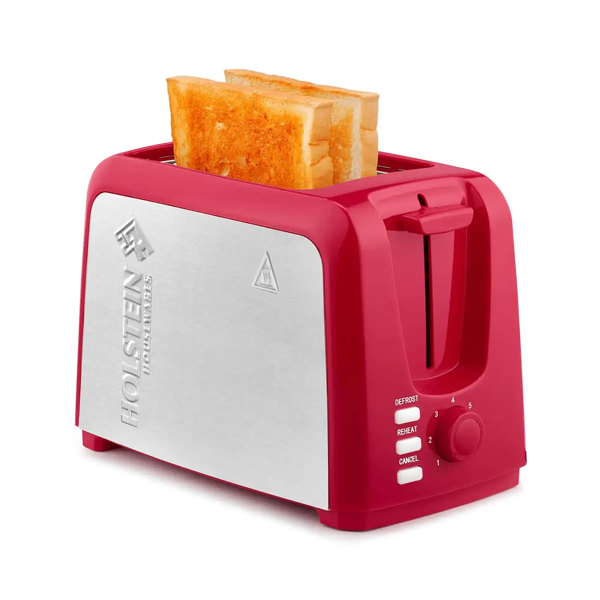 

Holstein Housewares 2-Slice Toaster with Defrost and Reheat Function, Red