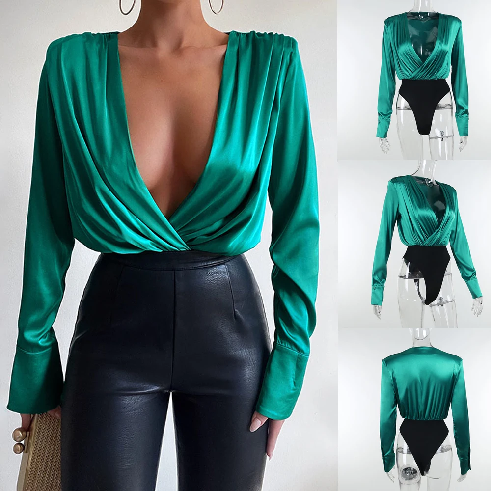 Женский Летний комбинезон с длинными рукавами и воланом |