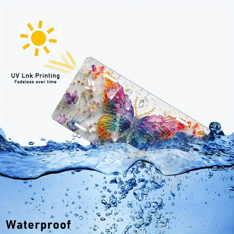 Алюминиевый номерной знак Butterfly Art-6x12 дюймов водонепроницаемый и нержавеющий