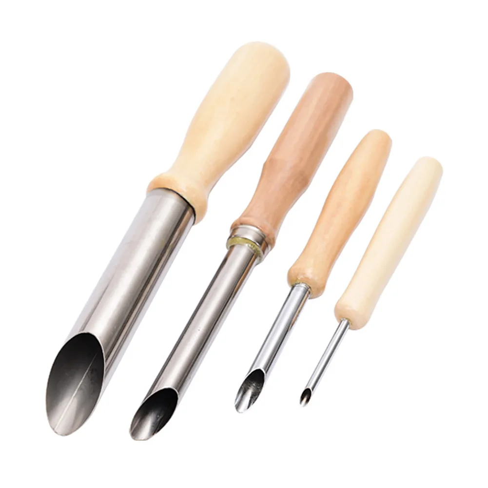 

4pcs Stainless Steel Assorted Carving Compact Ceramic Round Varied Size Sculpting Tool DIY Clay Pottery Drilling Hole Cutter Set
