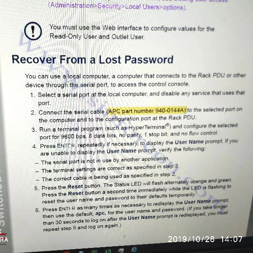 DB9-RJ12 RS232 Serial для APC Schneider Переключенный кабель консоли управления PDU 940-0144A