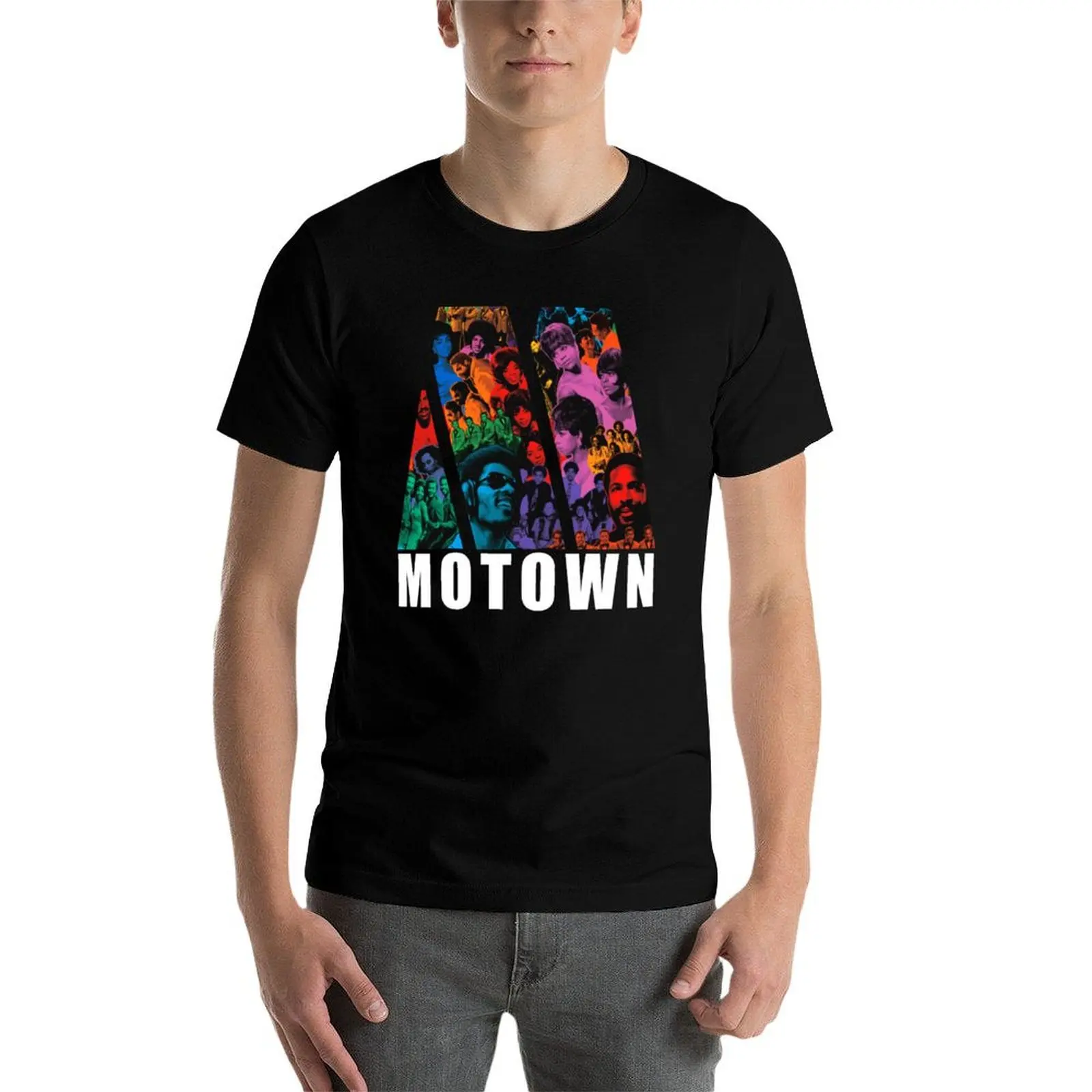 Фото Футболка Tamla Soul Motown Collective в винтажном стиле 60-х и 70-х годов с коллажем музыкальных лейблов в стиле поп-арт, повседневная футболка с короткими рукавами №3
