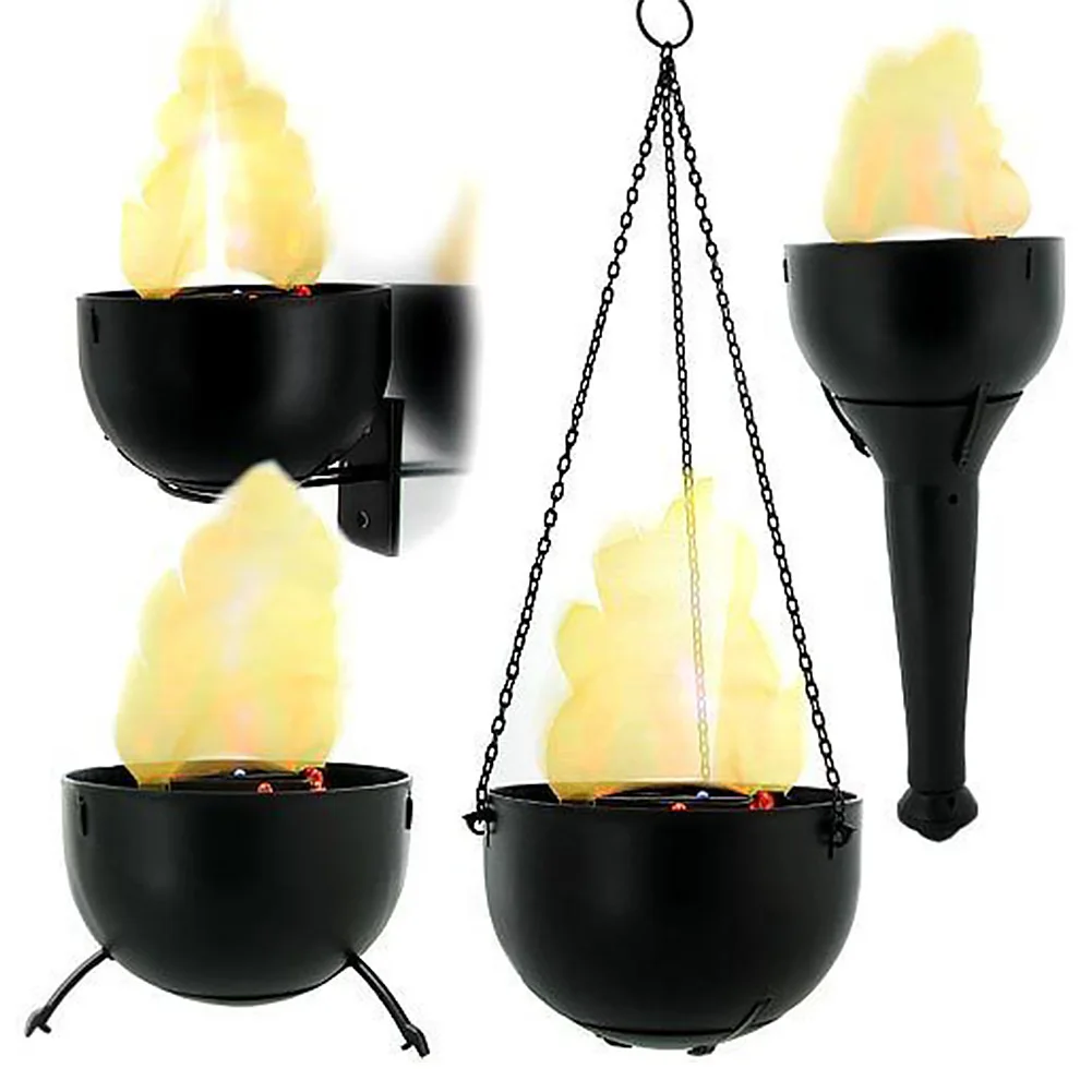 

Flame Lamp Desktop Bonfire Photoelectric 4 In 1 Hanging Led Decoration Handhold Burning Torch Fake Fire Electronic Halloween