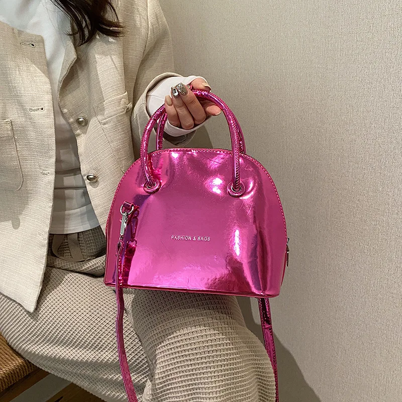 

Candy Color Shell Bag Patent Leather Handbags Fashion Shoulder Crossbody Bags for Women 2023 Ladies Clutch Tote Luxury Bags Chic