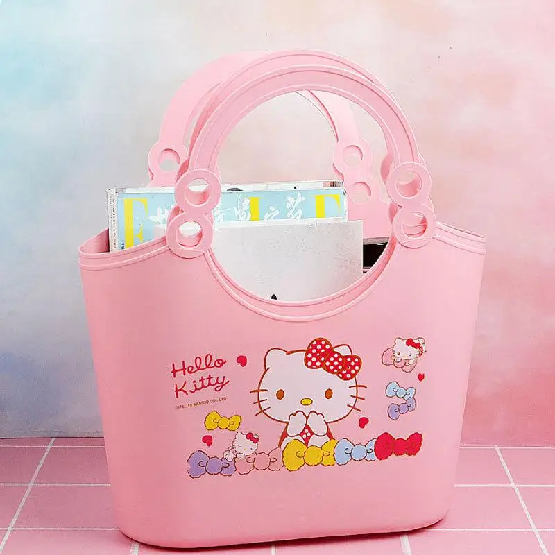

Kawaii Hellokittys My Melody Littletwinstars Sanrioed Storage Basket Cartoon Cute Bath Basket Sundries Storage Basket Handbag