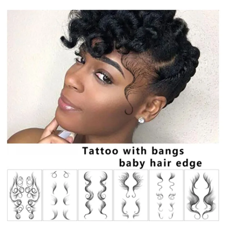 

bangs Tattoo Stickers Creative Aesthetic Art Baby Hair Edge Tattoo 6d Imitation Ecological Hairline Temporary Tattoo Stickers