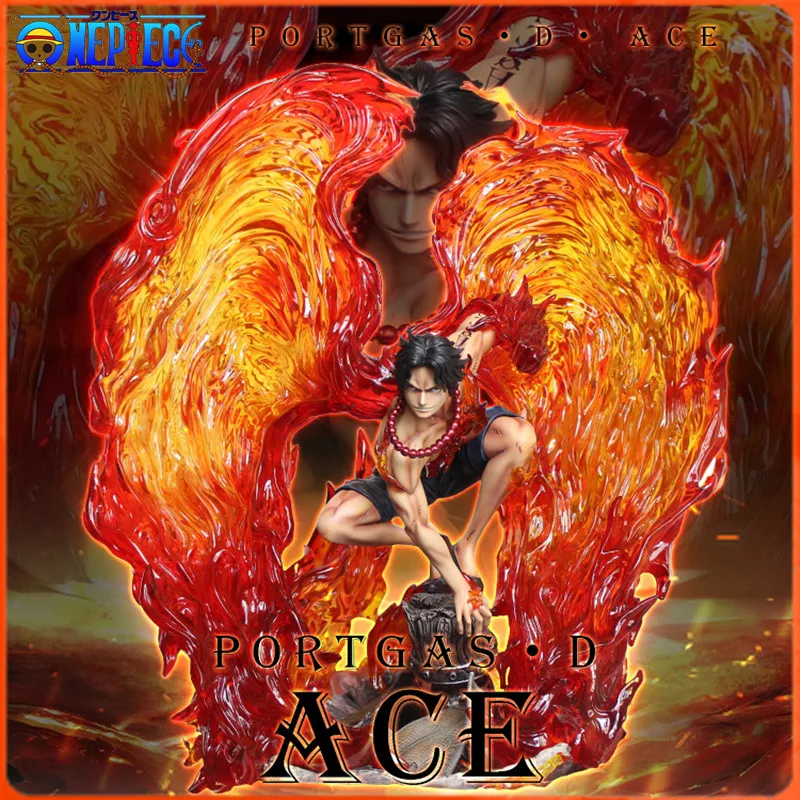

28CM New One Piece Anime Figure Ace Rise From The Ashes GK PVC Action Figures Decoration Collection Model Kid Birthday Toy Gifts