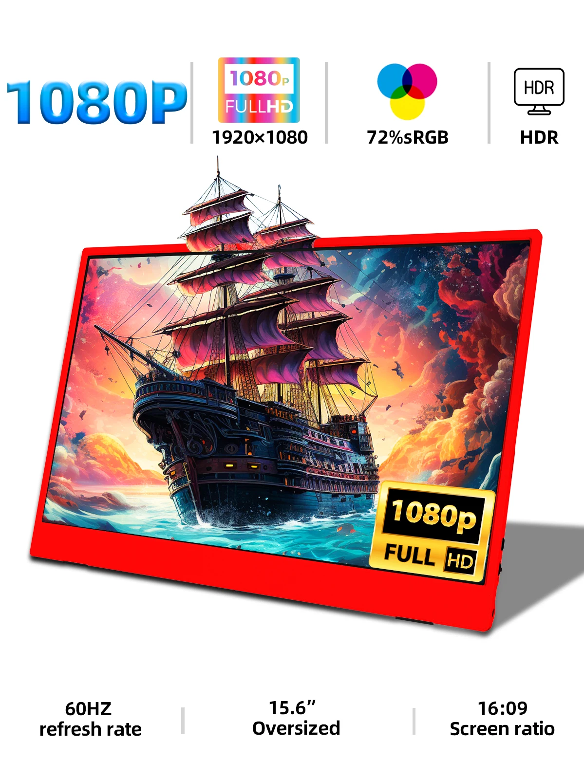 Портативный монитор ZSUS 15 6*1920 1080 дюйма P для ноутбука XBox PS4/ 5