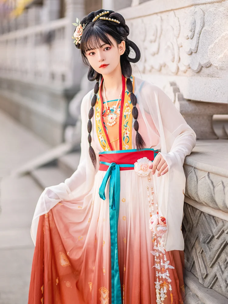 Chinese Style hanfu Embroidery oriental Ancient Princess Hanfu Dress Women Ancient Chinese Traditional Cosplay Hanfu Set T1