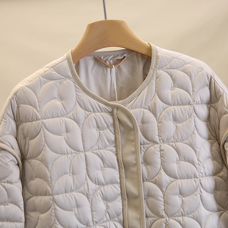 90 Белый гусиный пух [Li] Высокий бархатный объем 200 г свободный однотонный пуховик