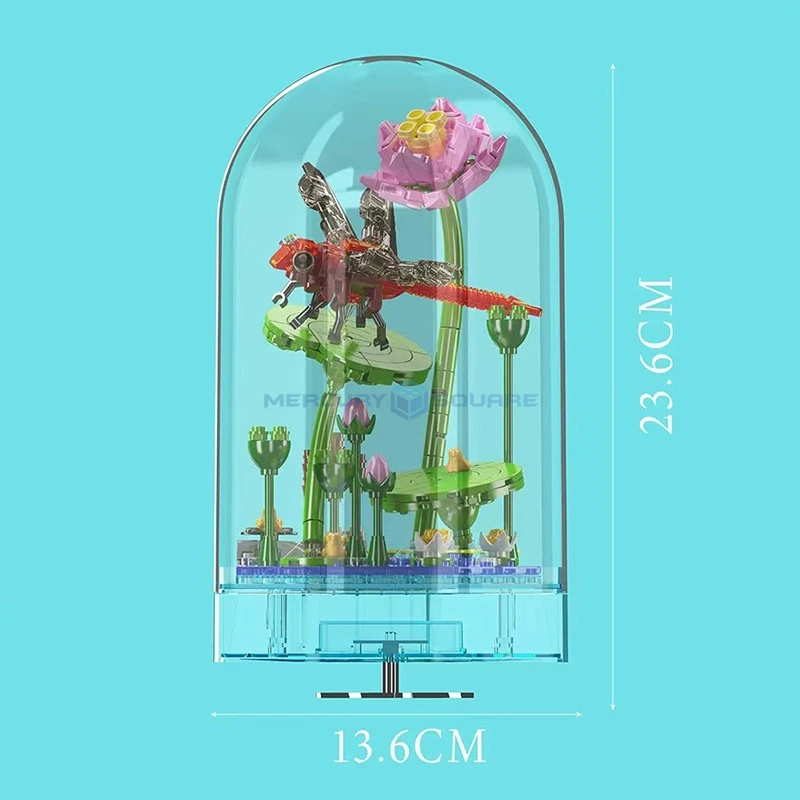 Музыкальная шкатулка с насекомыми модель строительных блоков MOC 10106 цветок