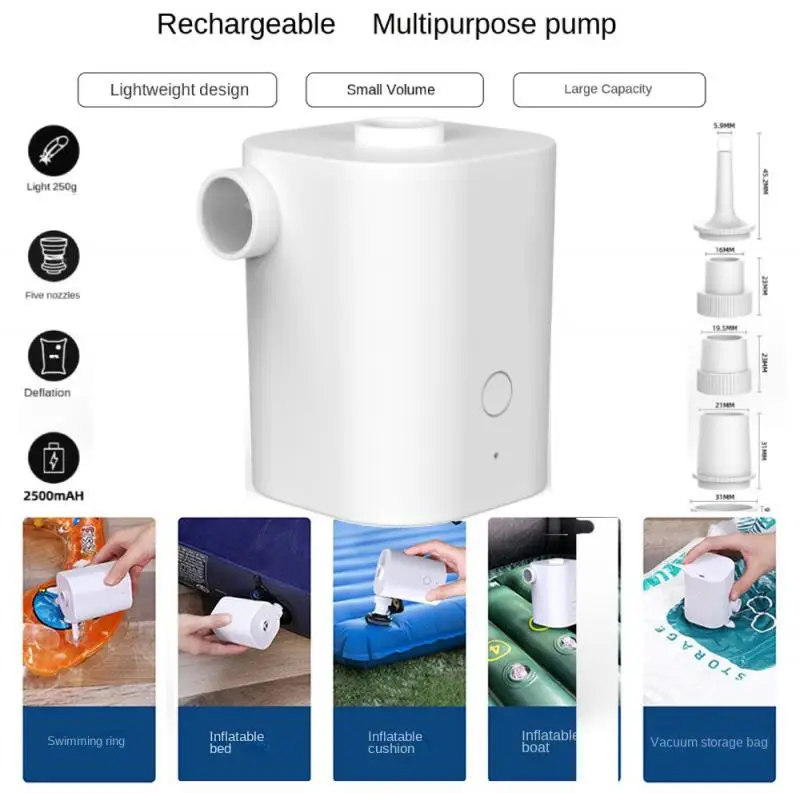 

Уличный мини воздушный насос для кемпинга, портативный Электрический насос с USB-зарядкой 5 в постоянного тока, матрас, коврик, подушка, плава...