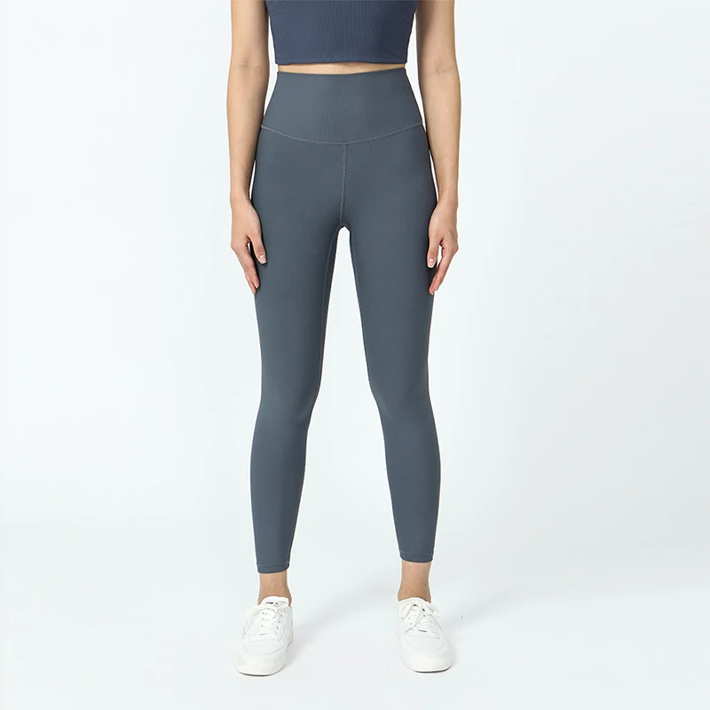 Lulu RibbeYoga Pants High Waisted Gym Leggings Sport Women Fitness Seamless Female Legging Tummy Control Running Training Tights