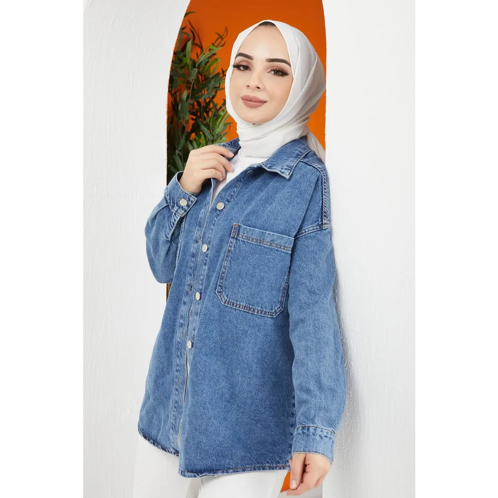 

Dorlie Front Pocket Detail Denim Jacket/black