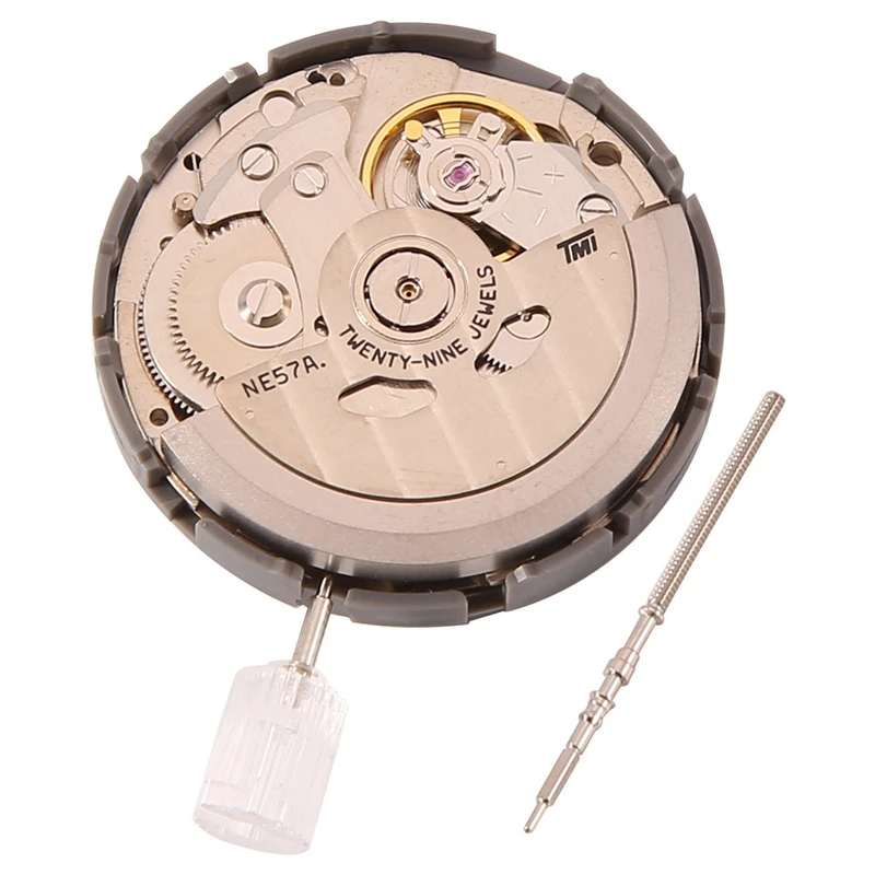 

29 Jewels Mechanical Movement CAL.NE57A Reserve Date Selfwinding Mechanism Second Hand Stop Repair Parts For Watch