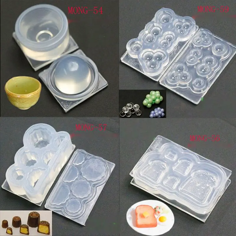 

Q81D Clay Mold for Miniature Cake Cupcake Food Bread Silicone Resin Mold Bottle Jar Container Epoxy Mold Jewelry Casting