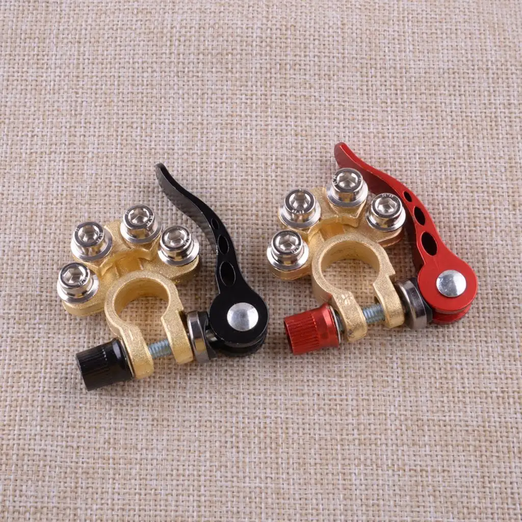 

1 Pair Car Positive Negative Battery Interface Terminal Connector Clamp Adjust Disconnect Quick Release Tool for Car Van Caravan