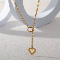 high quality niche design stainless steel necklace luxury 18k real gold plated waterproof and anti fading temperament girl jewel