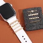 Алмазное украшение Love, металлические подвески, декоративное кольцо для Apple Watch, ремешок, декоративные аксессуары для iwatch, браслет, силиконовый ремешок